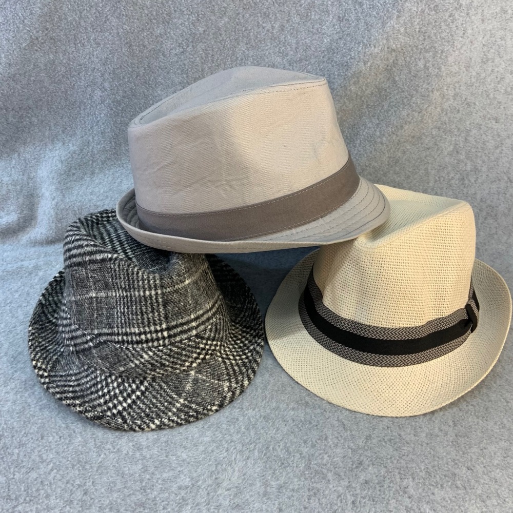 Fedoras Mens Multicolor US Polo Assn Westend Plaid Straw Cotton Hat Lot S-XL 3pc